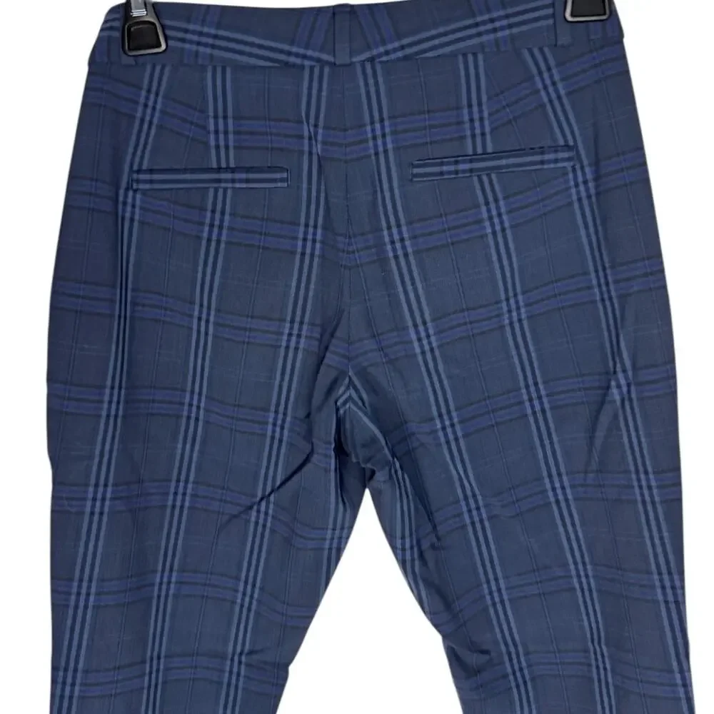 Banana Republic Ryan Slim Straight Wool Blend Pants Plaid Ankle 00P Career